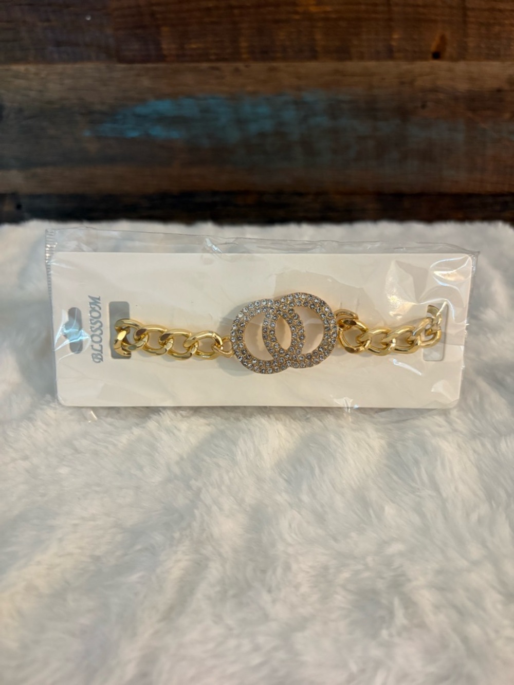 Gold-Tone Crystal Link Bracelet